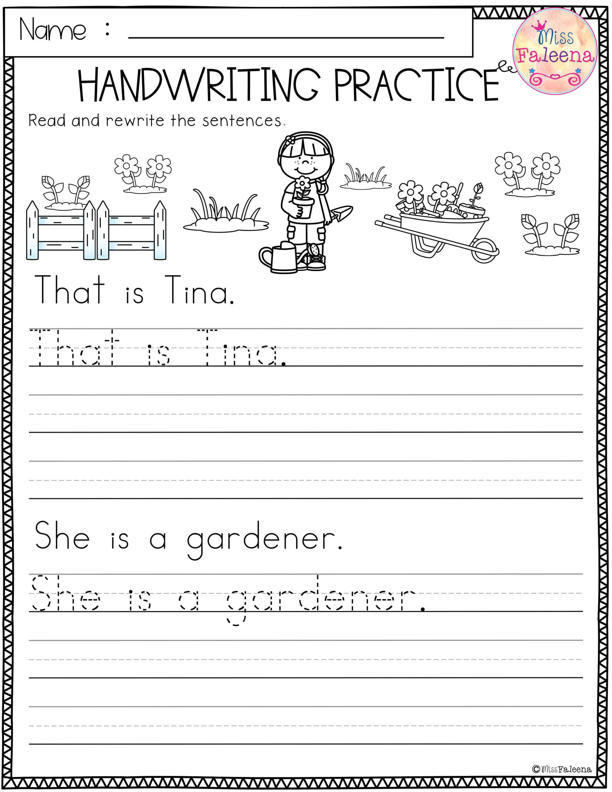 1st Grade Writing Worksheets Alphabet