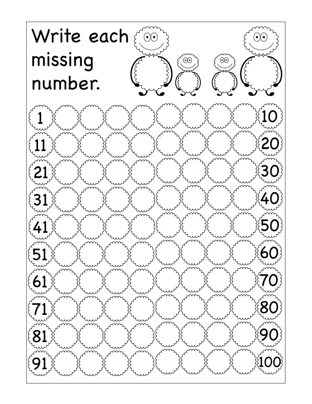Write Numbers 1 To 100 Worksheet