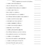 20 Writing Variable Expressions Worksheets Worksheet From Home