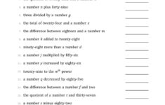 20 Writing Variable Expressions Worksheets Worksheet From Home