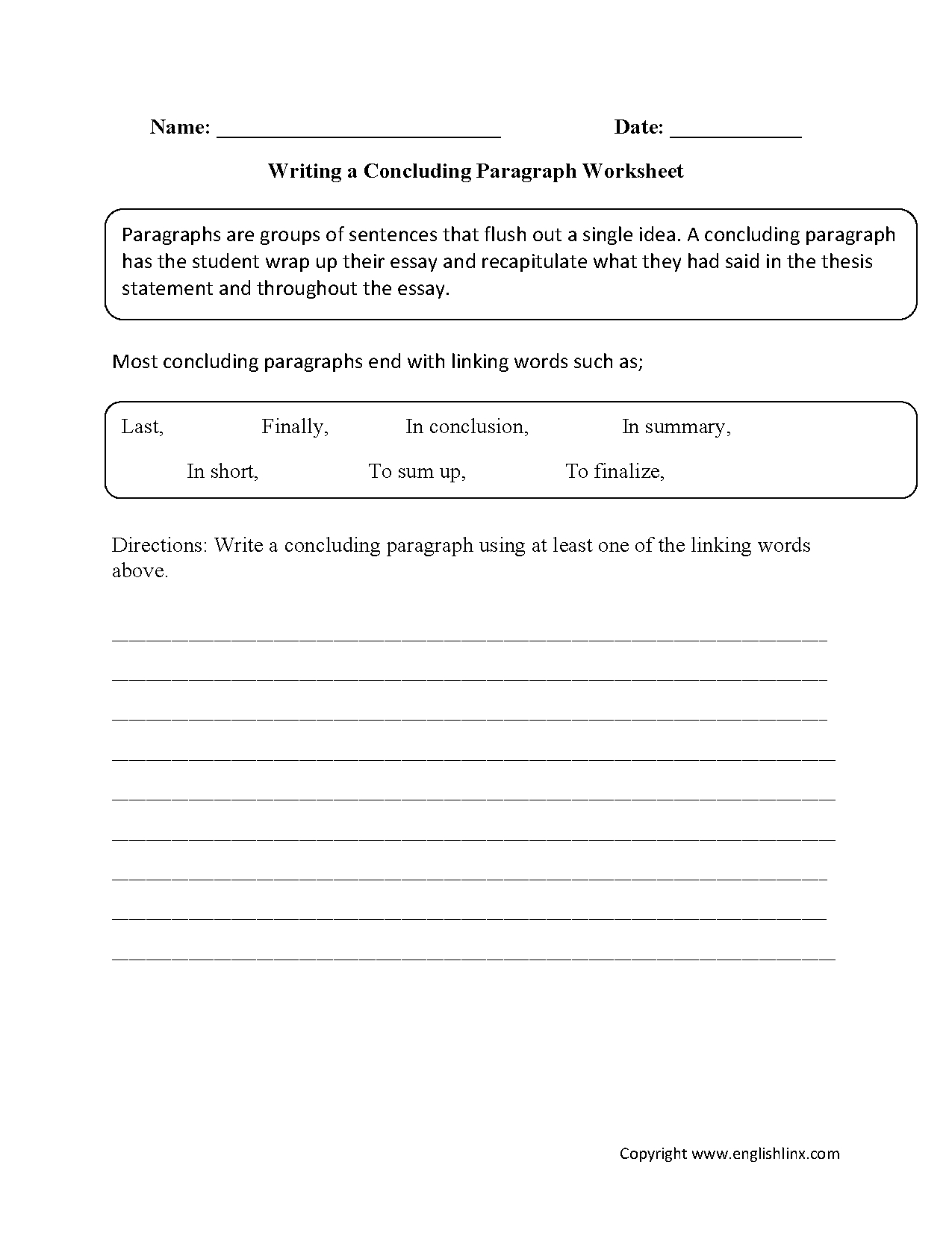 Paragraph Writing For Grade 3 Worksheet Writing Worksheets