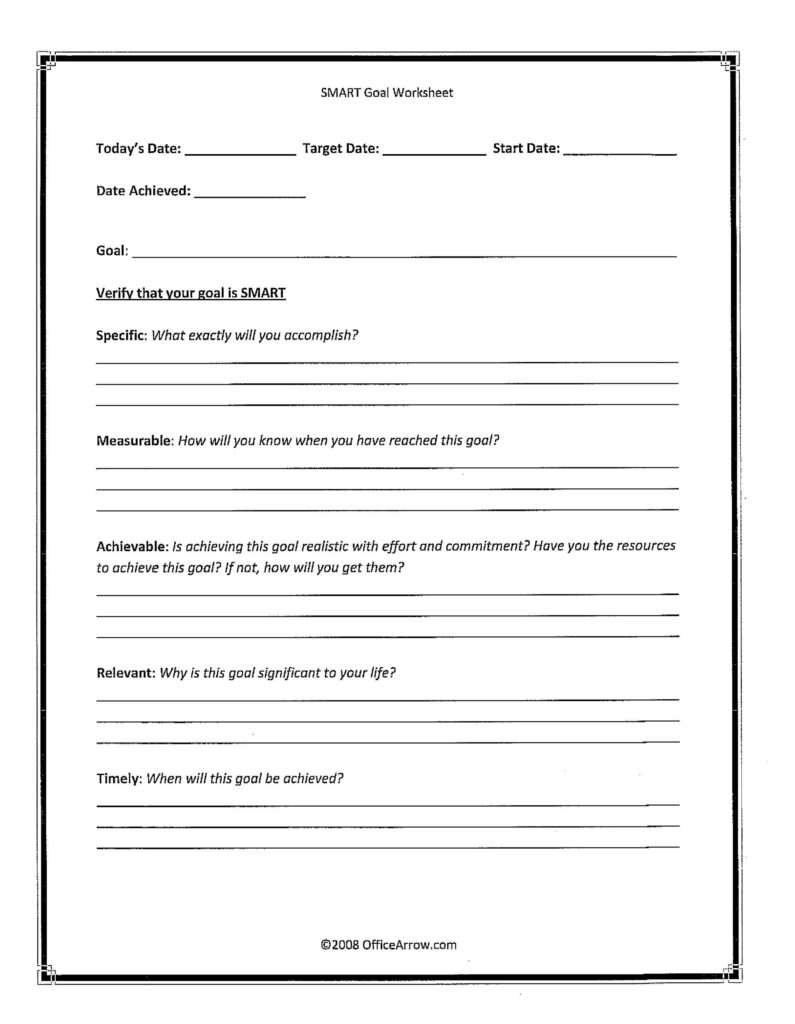 45 SMART Goals Templates Examples Worksheets TemplateLab | Writing ...