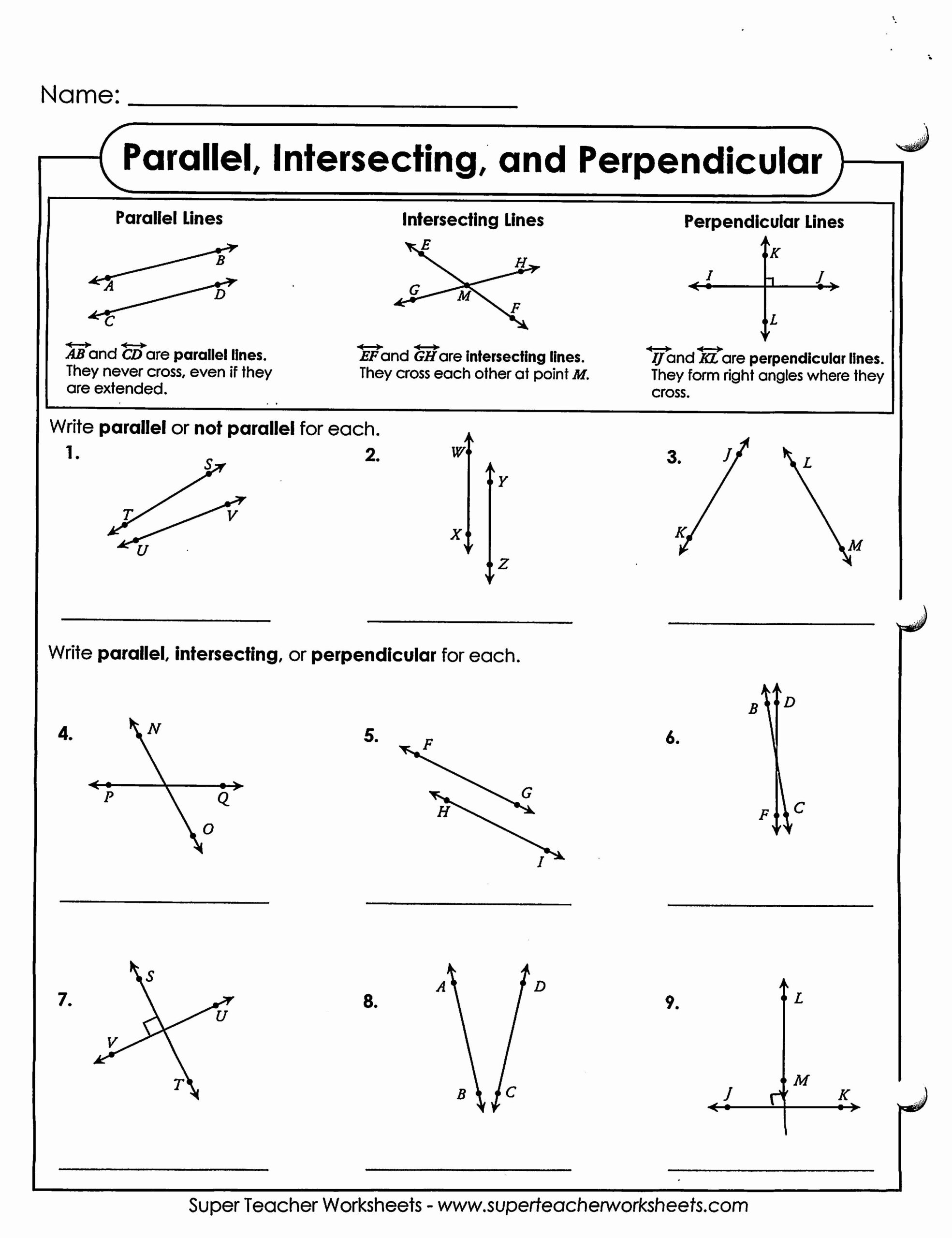 49 Parallel And Perpendicular Lines Worksheet In 2020 Parallel And 