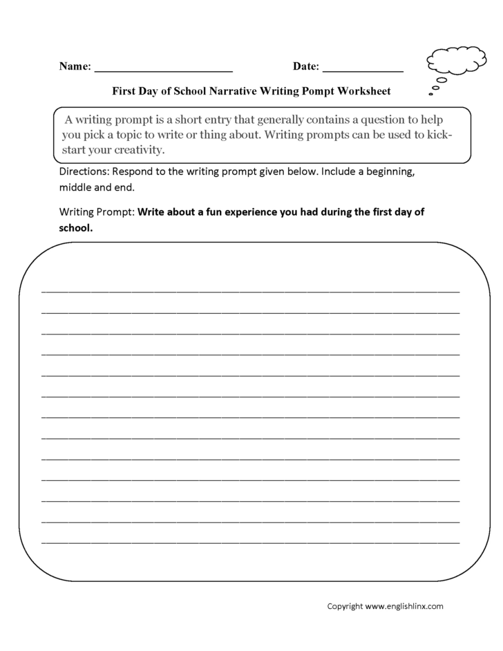 Narrative Writing 4th Grade Worksheet