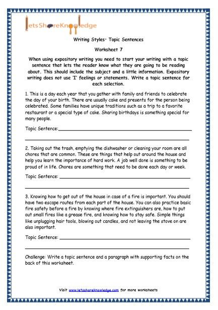 4th Grade Essay Writing Worksheets Grade 4 English Resources Printable 