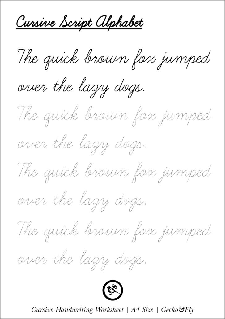 Free Printable Handwriting Font Worksheets