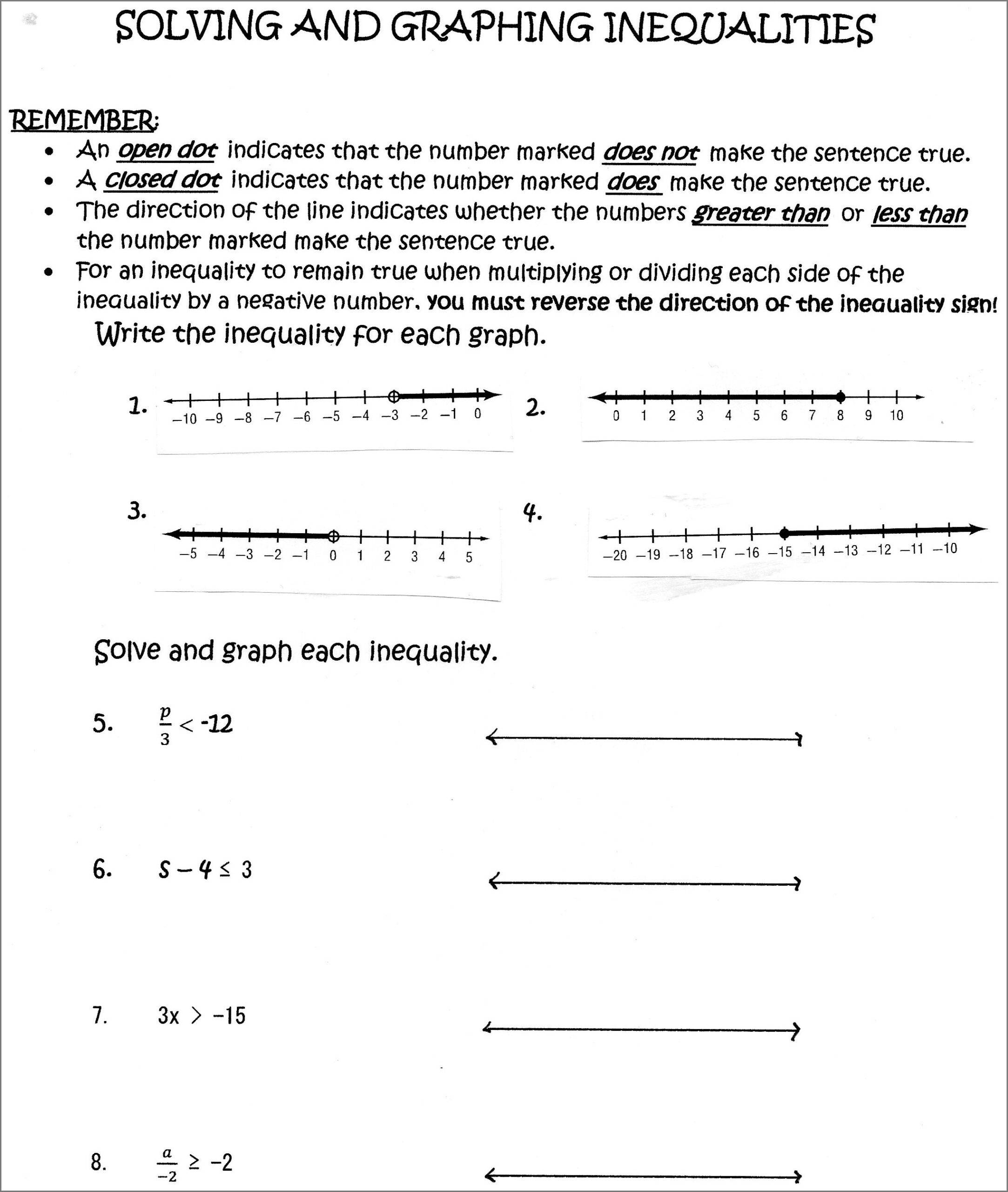 6th Grade Inequalities Worksheet Worksheet Resume Examples
