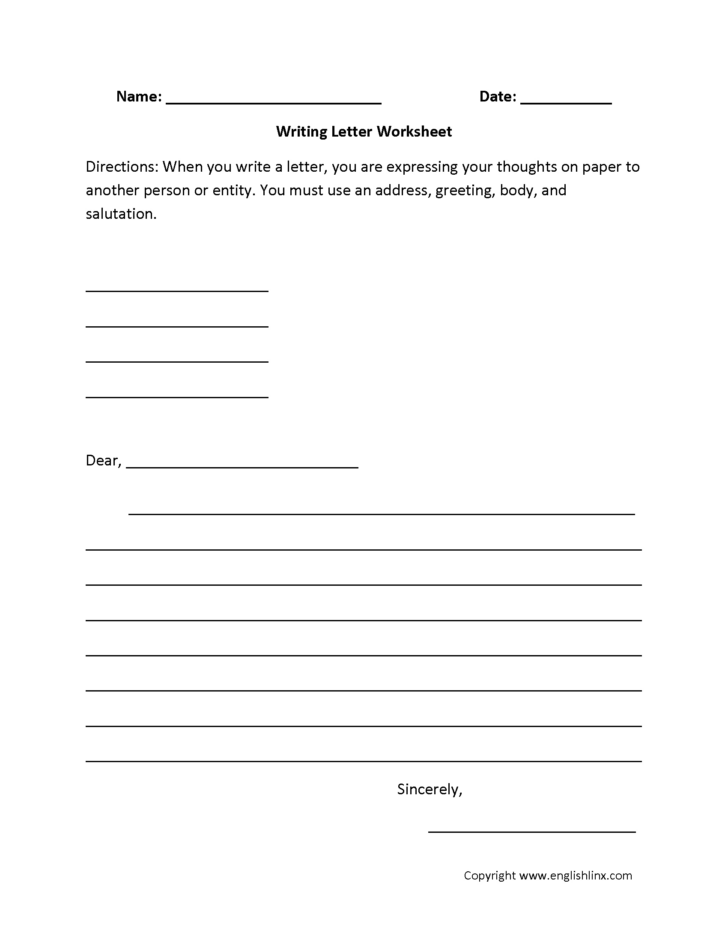 7th Grade Writing Worksheets