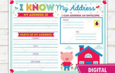 Address Kids Activity Homeschool Printable Preschool Etsy In 2020