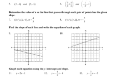 Algebra 2 Wkst 3 5 3 7 Linear Equations In Slope Intercept Form