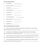 Algebraic Expressions Worksheets 5th Grade