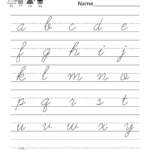Alphabet Handwriting Practice Free Kindergarten English Worksheet For