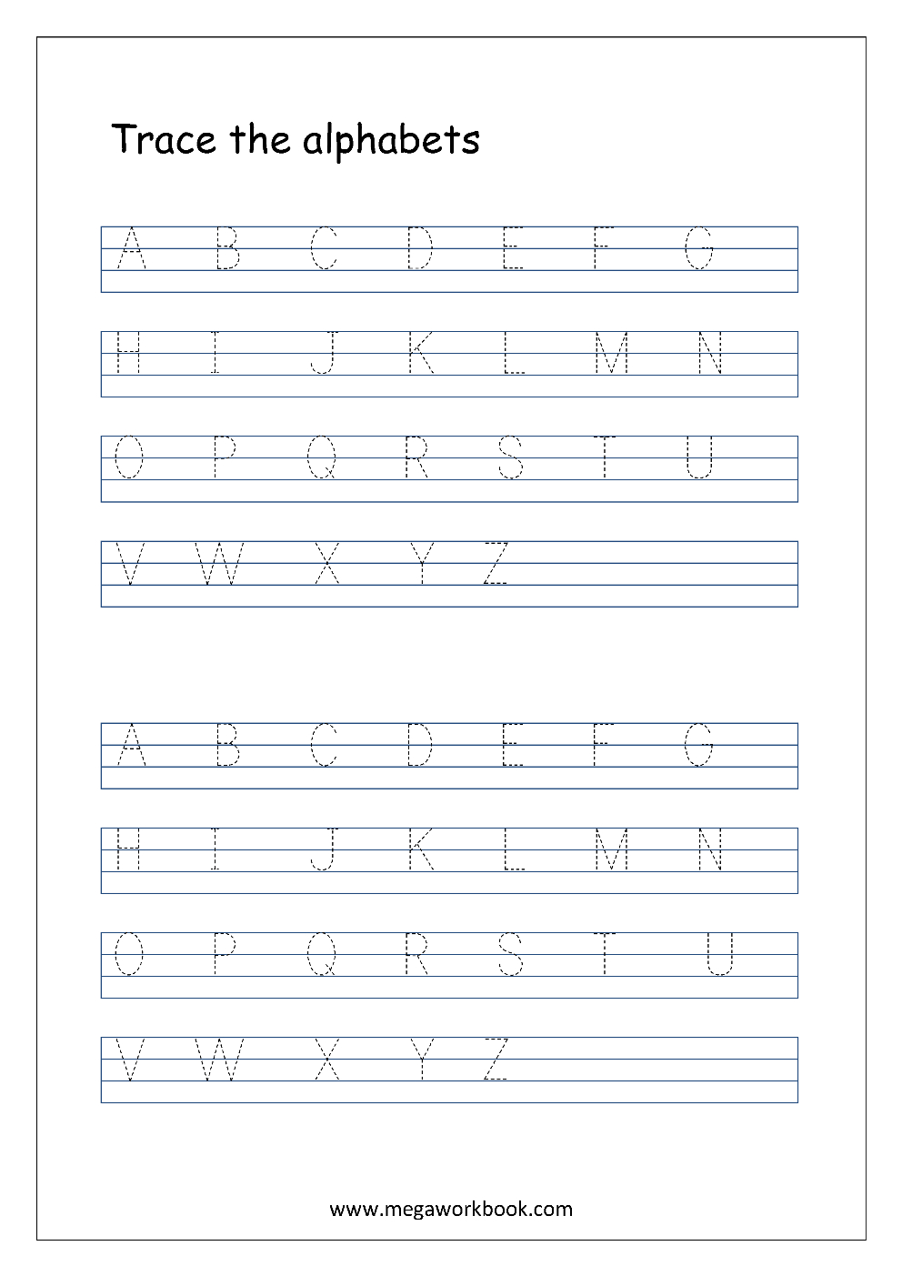 Alphabet Handwriting Worksheets A To Z For Preschool To First Grade 