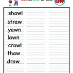 Aw Word Family Word Writing Worksheet KidzeZone