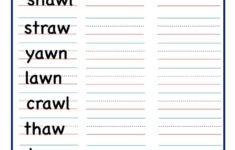 Aw Word Family Word Writing Worksheet KidzeZone