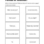 Beautiful Difference Between Formal And Informal Letter Worksheet