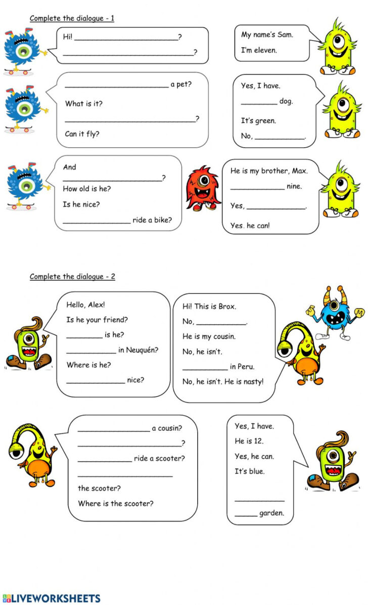 Practice Writing Dialogue Worksheet