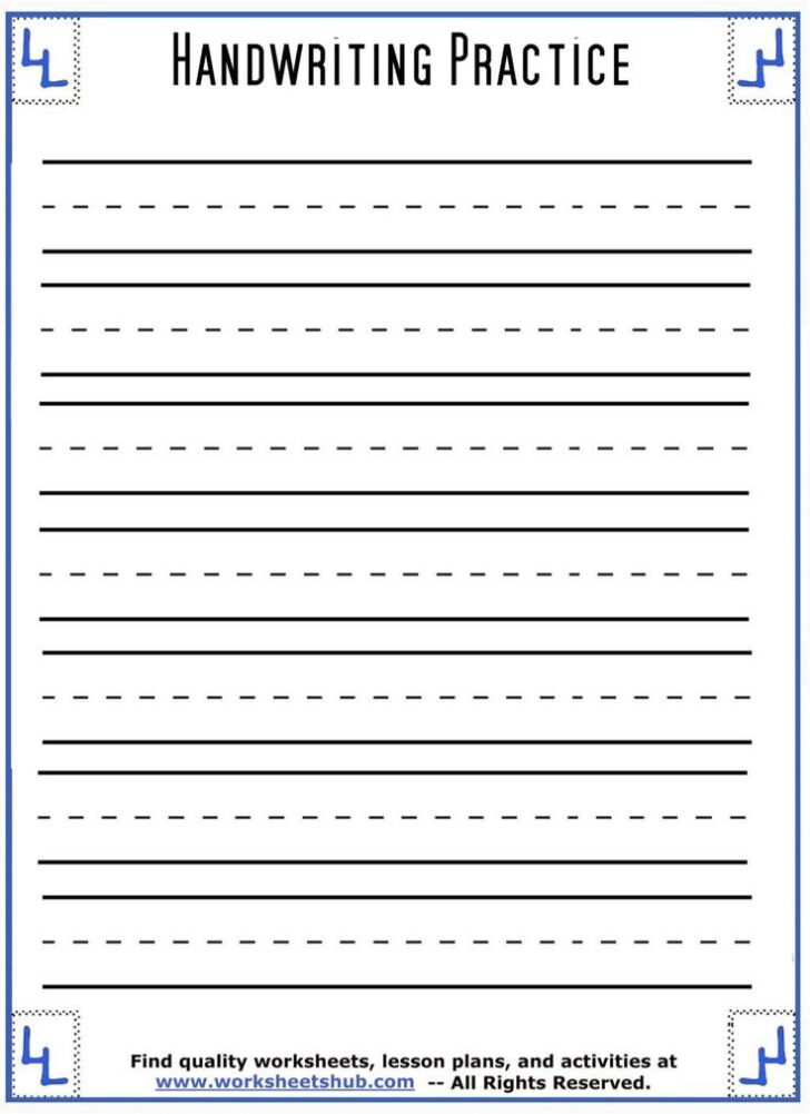 Lined Worksheets For Writing