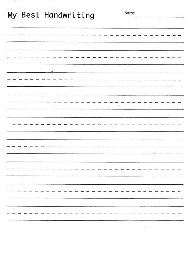 Blank Handwriting Worksheets For Kindergarten Worksheet For 