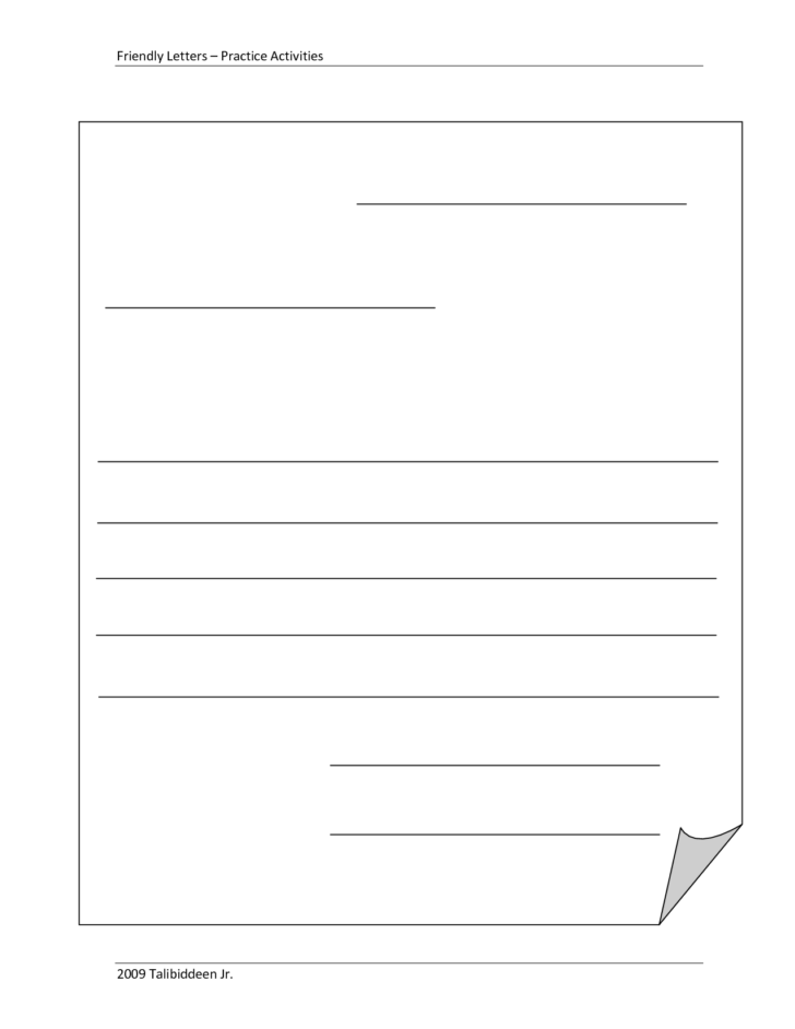 Blank Letter Template For Kids Blank Template Friendly Letter | Writing ...