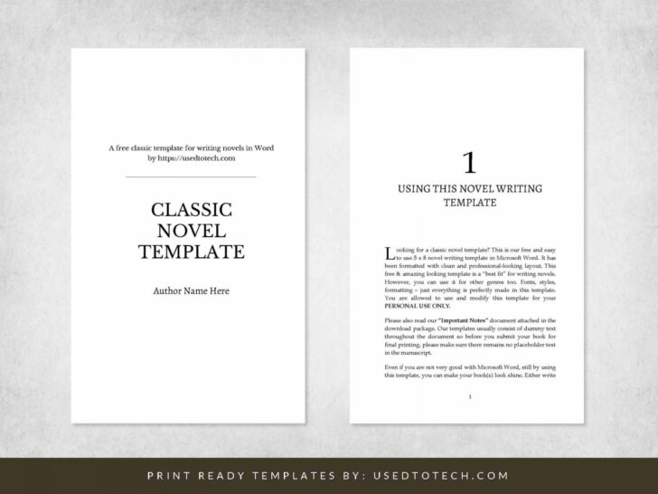 Free Book Writing Templates Microsoft