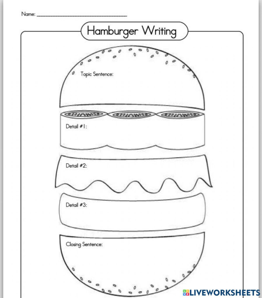 Burger Writing Worksheet Writing Worksheets