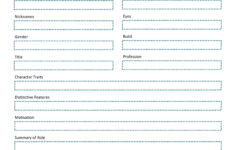 Character Basic Profile Worksheet A Free Downloadable Printable PDF