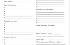 Character Interview A Worksheet For Beginners Writers Write