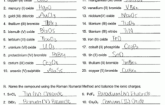 Chemistry Ionic Compounds Polyatomic Ions Worksheets Answers Ionic