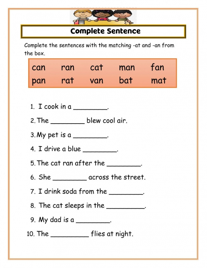Complete The Sentence Worksheets 99Worksheets
