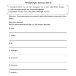 Complex Sentences Worksheet Writing Sentences Complex Sentences