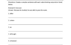 Complex Sentences Worksheet Writing Sentences Complex Sentences