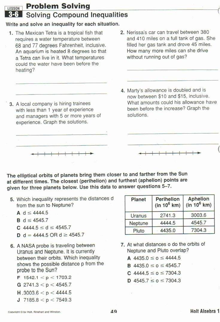Compound Inequality Word Problems Worksheet New Learning Experience 