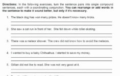 Compound Sentences Worksheet Pdf Elegant Rewriting Sentences Worksheets