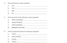 Covalent Compounds Worksheet