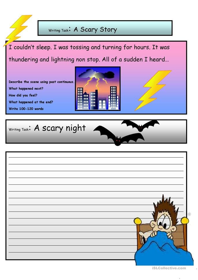 Writing A Scary Story Worksheet