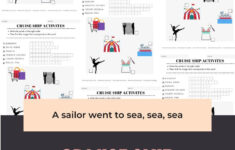 Cruise Ship Activities Worksheet Cruise Ship Cruise Activities