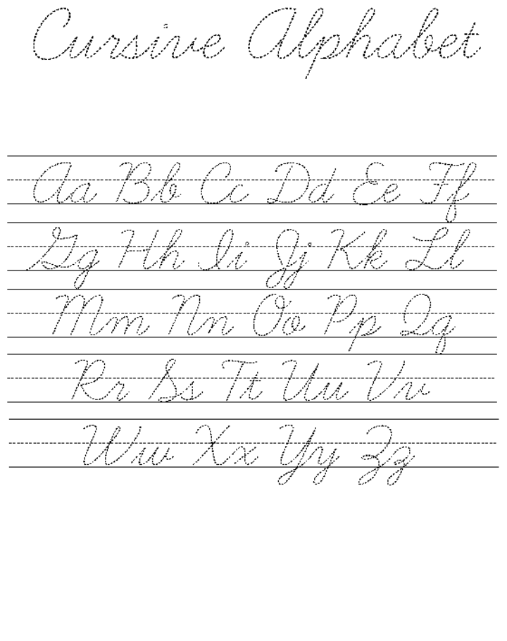 Cursive Alphabet Practice Free Cursive Writing Worksheets Printable 