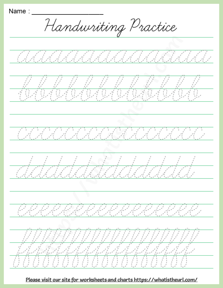 Cursive Handwriting Practice Worksheet Alphabets A z Your Home Teac 