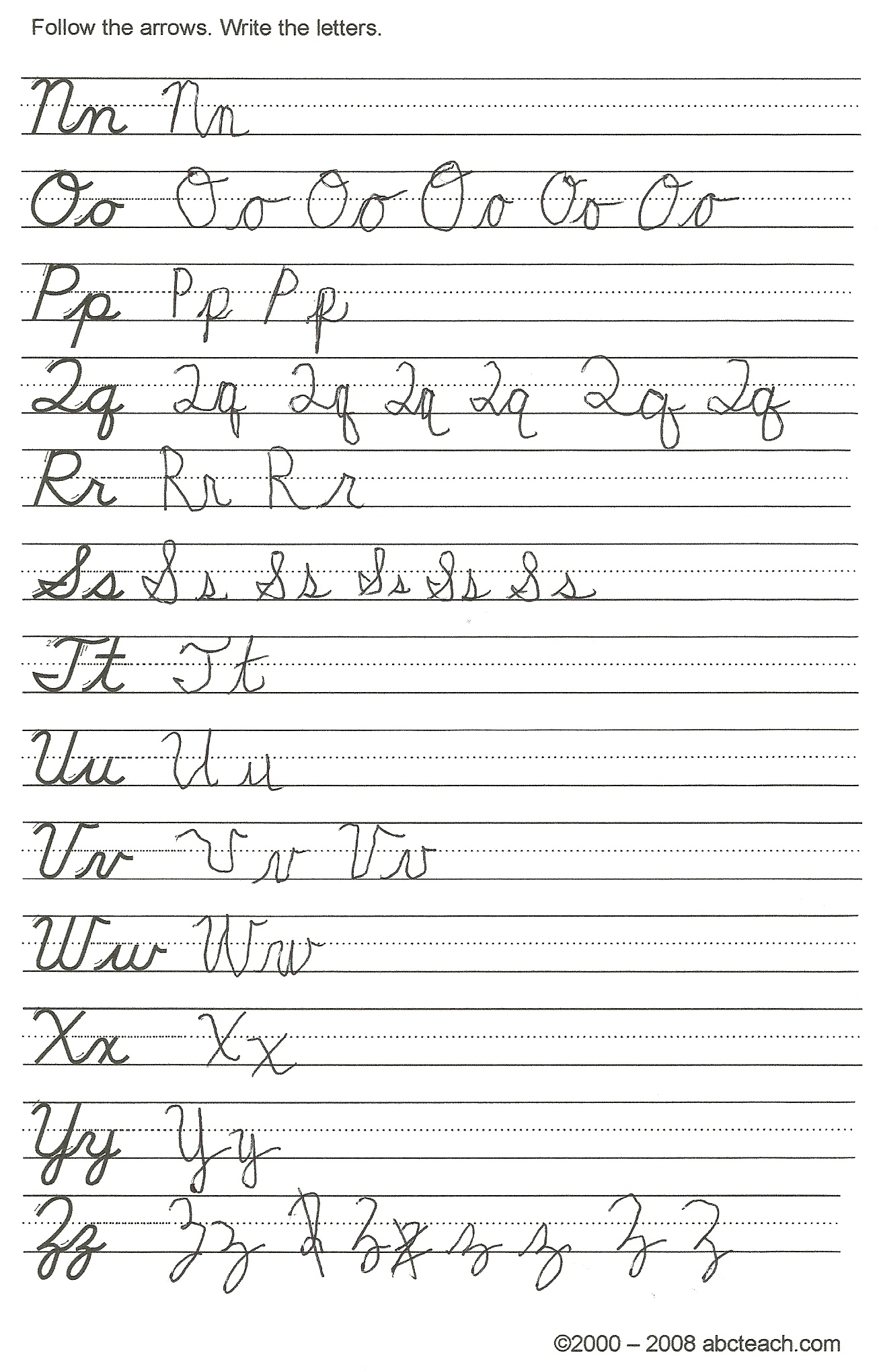 Cursive Handwriting Practice Worksheets For Adults Download Printable 