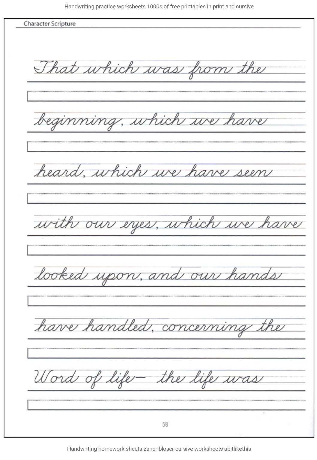 Cursive Handwriting Practice Worksheets Printable Learning How To Read
