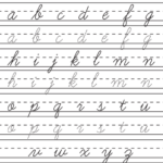 Cursive Handwriting Sheet With Arrow Indicate Correct Formation Of