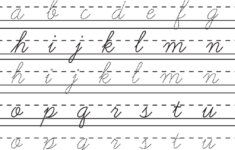 Cursive Handwriting Sheet With Arrow Indicate Correct Formation Of