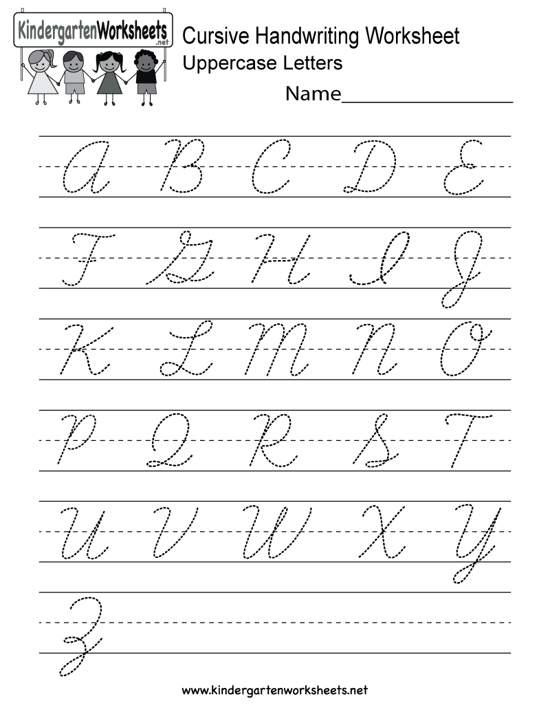 Cursive Handwriting Worksheet Free Kindergarten English Worksheet For 