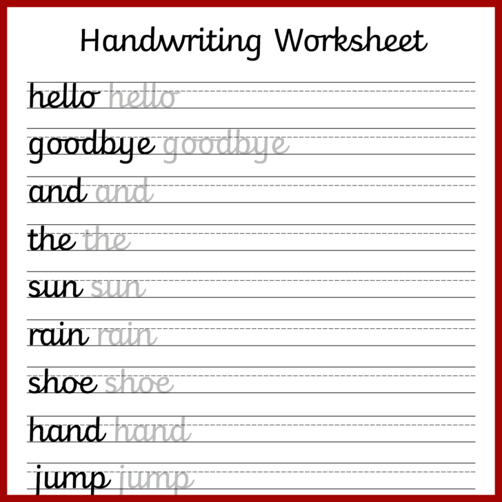 Hand Writing Worksheets