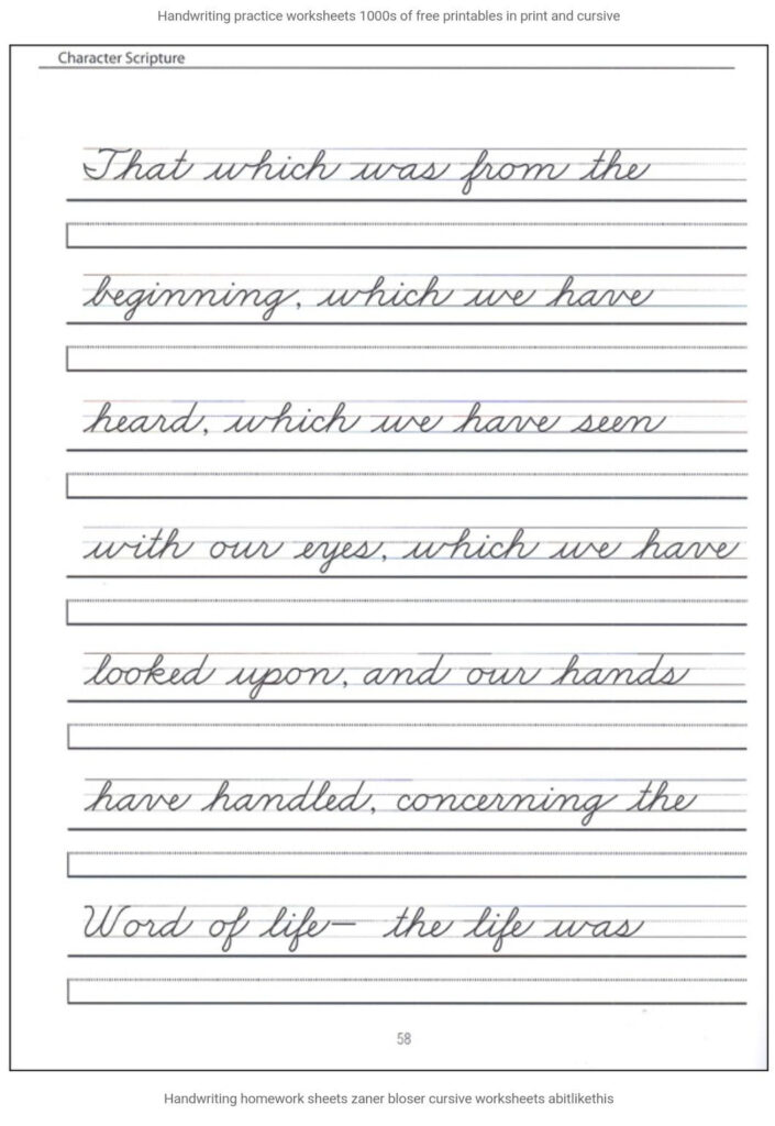 Cursive Packet Printable Writing Worksheets