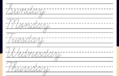 Cursive Tracing Worksheet Alphabet Cursive Printable Days Of Etsy