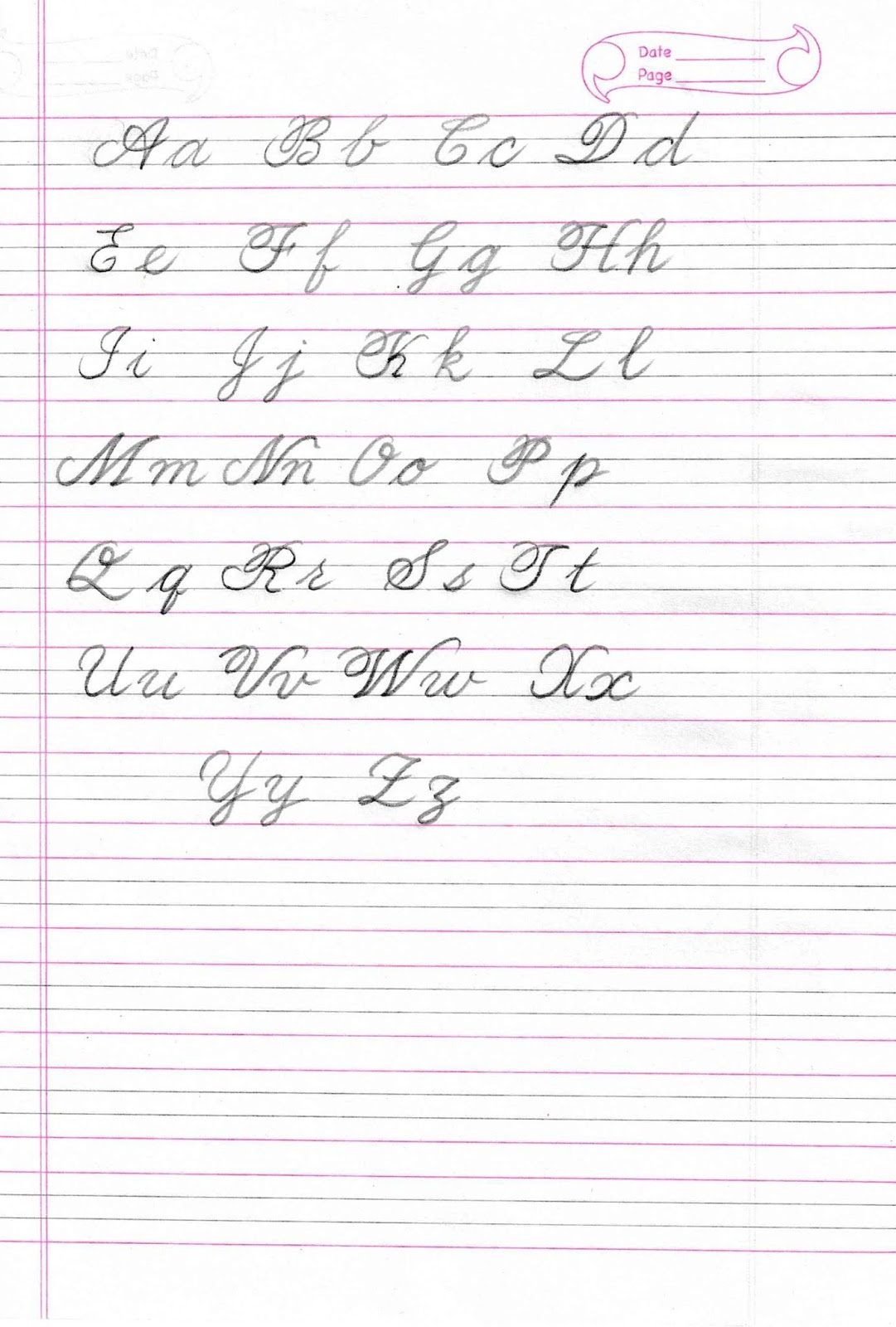 Cursive Writing A To Z Worksheets Download Printable Cursive Alphabet 