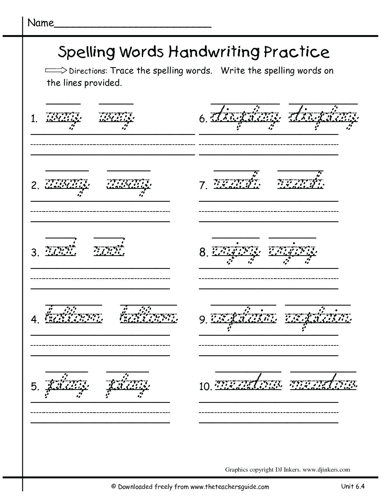 Cursive Writing For 5th Graders Name Tracing Generator Free