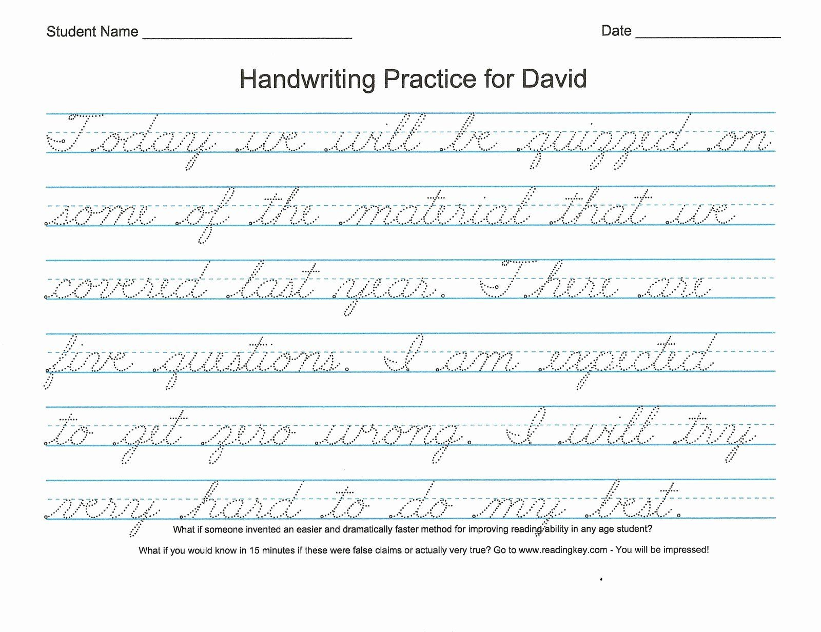 Cursive Writing Practice Pdf Luxury Free Cursive Handwriting Workshee 